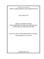 Quản lý vệ sinh an toàn thực phẩm đối với thịt lợn trên địa bàn huyện Đại Từ, tỉnh Thái Nguyên (LV thạc sĩ)
