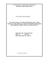 Đổi mới cách đặt câu hỏi nhằm phát huy tính tích cực, chủ động của học sinh trong bài đây thôn vĩ dạ của hàn mặc tử 