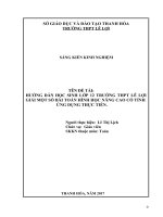 Hướng dẫn học sinh lớp 12 trường trung học phổ thông lê lợi giải một số bài toán hình học nâng cao có tính ứng dụng thực tiễn 