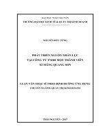 Phát triển nguồn nhân lực tại Công ty TNHH một thành viên xi măng Quang Sơn (LV thạc sĩ)