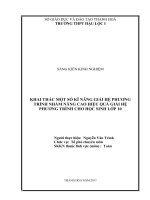 Rèn luyện kỹ năng giải toán cho học sinh thông qua việc trình bày một số phương pháp giải bất phương trình 