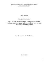 CƠ CHẾ PHẢN BIỆN CHÍNH SÁCH TRONG PHÒNG, CHỐNG THAM NHŨNG  NHỮNG VẤN ĐỀ ĐẶT RA Ở VIỆT NAM HIỆN NAY