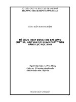 Tổ chức hoạt động học bài sóng (tiết 37, ngữ văn 12) nhằm phát triển năng lực học sinh 