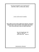 Hướng dẫn đọc hiểu kí(tùy bút) hiện đại theo hướng tích hợp liên môn gắn với giáo dục và bảo vệ môi trường 