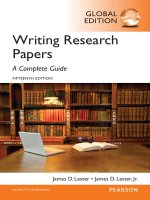 Writing research papers a complete guide 15th global edtion by d lester 