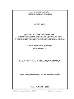 Quản lý dạy học môn Sinh học theo hướng phát triển năng lực người học ở trường THPT huyện Thanh Miện, tỉnh Hải Dương (LV thạc sĩ)