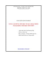 Nâng cao hứng thú học tin học qua hoạt động ngoại khóa cho học sinh THPT 