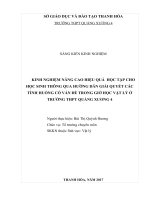 Kinh nghiệm nâng cao hiệu quả học tập cho học sinh thông qua hướng dẫn giải quyết các tình huống có vấn đề trong giờ học vật lý ở trường THPT quảng xương 4 