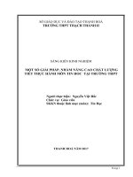 Một số giải pháp quản lý, nhằm nâng cao chất lượng tiết thực hành môn tin học tại trường THPT 