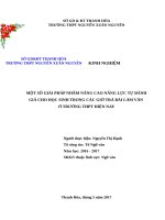 Một số giải pháp nhằm nâng cao năng lực tự đánh giá cho học sinh trong các giờ trả bài làm văn ở trường THPT hiện nay 