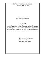 Một số phương pháp hữu hiệu nhằm nâng cao chất lượng dạy học bài “cấu trúc lặp” (tin học 11) ở trường THPT lê lợi, thọ xuân, thanh hóa 