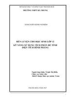 Rèn luyện cho học sinh lớp 12 kĩ năng sử dụng tích phân để tính diện tích hình phẳng  