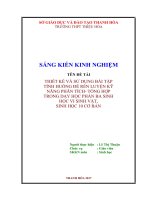 Thiết kế và sử dụng bài tập tình huống để rèn luyện kỹ năng phân tích tổng hợp trong dạy học phần 3 sinh học vi sinh vật, sinh học 10 cơ bản  
