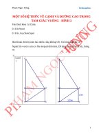 Một số hệ thức về cạnh và đường cao trong tam giác vuông  hình 2
