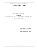 Định hướng tư duy và phát triển năng lực sáng tạo của học sinh 