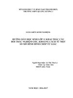HƯỚNG dẫn học SINH lớp 11 KHAI THÁC câu hỏi TRẮC NGHIỆM góc, KHOẢNG CÁCH từ một số mô HÌNH HÌNH CHÓP tứ GIÁC 