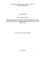 NÂNG CAO VAI TRÒ, TRÁCH NHIỆM CỦA CÁC CƠ QUAN PHÒNG, CHỐNG THAM NHŨNG Ở VIỆT NAM HIỆN NAY