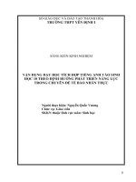 Vận dụng dạy học tích hợp tiếng anh vào sinh học 10 theo định hướng phát triển năng lực trong chuyên đề tế bào nhân thức 