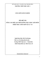 Nâng cao hiệu quả bồi dưỡng học sinh giỏi phần nhiệt học chất khí vật lý 10 