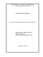Ứng dụng tích phân trong bài toán thực tế 2 