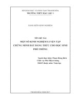 Một số kinh nghiệm luyện tập chứng minh bất đẳng thức cho học sinh phổ thông 