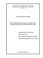 Một số biện pháp xây dựng giờ học mở trong giờ học ngữ văn ở trường THPT 