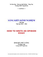 HOW TO WRITE AN OPINION ESSAY  