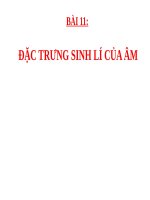 Bài 11  đặc trưng sinh lí của âm