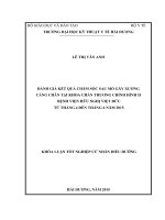 ĐÁNH GIÁ kết QUẢ CHĂM sóc SAU mổ gãy XƯƠNG CẲNG CHÂN tại KHOA CHẤN THƯƠNG CHỈNH HÌNH II BỆNH VIỆN hữu NGHỊ VIỆT đức từ THÁNG 4 đến THÁNG 6 năm 2015