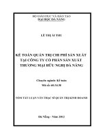 Kế toán quản trị chi phí sản xuất tại công ty cổ phần sản xuất thương mại hữu nghị đà nẵng (tt) 