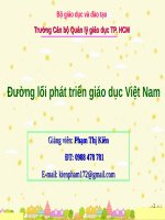 Bài giảng đường lối phát triển giáo dục Việt Nam Lớp bồi dưỡng cán bộ quản lý giáo dục