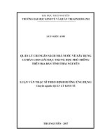 Quản lý chi ngân sách nhà nước về xây dựng cơ bản cho giáo dục trung học phổ thông trên địa bàn tỉnh Thái Nguyên (LV thạc sĩ)