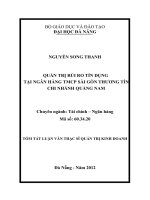 Quản trị rủi ro tín dụng tại ngân hàng TMCP sài gòn thương tín   CN quảng nam (tt) 