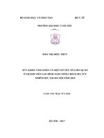 Sức khỏe tâm thần và một số yếu tố liên quan ở thành viên gia đình nam tiêm chích ma túy nhiễm HIV tại hà nội năm 2016 