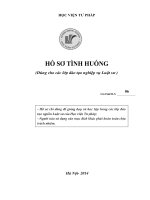 HỒ SƠ TÌNH HUỐNG Dùng cho các lớp đào tạo nghiệp vụ Luật sư Phần 2
