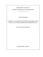 Tác động của đa dạng hóa thu nhập đến lợi nhuận và rủi ro của các ngân hàng thương mại cổ phần việt nam 