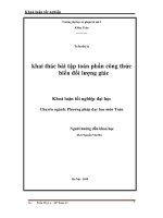 Khai thác bài tập toán phần công thức biến đổi lượng giác (Khóa luận tốt nghiệp)