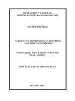 Luận án tiến sĩ nghiên cứu mô hình hóa và mô phỏng cấu trúc nano xốp zno (tt) 