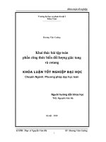 Khai thác bài tập toán phần công thức biến đổi lượng giác tang và cotang (Khóa luận tốt nghiệp)