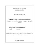 Nghiên cứu các yếu tố ảnh hưởng đến hành vi mua xe ô tô pick up tại khu vực miền trung (tt) 