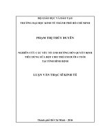 Nghiên cứu các yếu tố ảnh hưởng đến quyết định tiêu dùng sữa bột cho trẻ em dưới 4 tuổi tại tỉnh bình định 