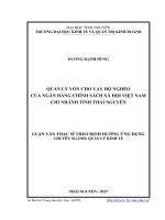 Quản lý vốn cho vay hộ nghèo của ngân hàng chính sách xã hội việt nam   chi nhánh tỉnh thái nguyên 