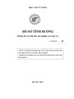 HỒ SƠ TÌNH HUỐNG Dùng cho các lớp đào tạo nghiệp vụ Luật sư