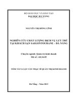 Nghiên cứu chất lượng dịch vụ lưu trú tại khách sạn saigontourane – đà nẵng (tt) 