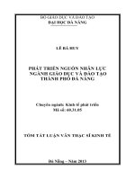 Phát triển nguồn nhân lực ngành giáo dục và đào tạo thành phố đà nẵng (tt) 