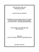 Mở rộng hoạt động cho vay khách hàng cá nhân tại ngân hàng TMCP sài gòn hà nội   chi nhánh khánh hòa (tt) 