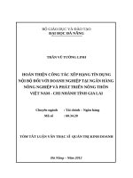 Hoàn thiện công tác xếp hạng tín dụng nội bộ đối với doanh nghiệp tại ngân hàng nông nghiệp và phát triển nông thôn việt nam  chi nhánh tỉnh gia lai (tt) 