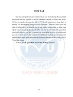 Phân tích các yếu tố ảnh hưởng đến quyết định chuyển đổi nhà cung cấp dịch vụ internet của khách hàng đối với viettel hậu giang (tt) 