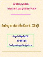 TÀI LIỆU LỚP BỒI DƯỠNG CÁN BỘ QUẢN LÝ PHỔ THÔNG Đường lối phát triển Kinh tế Xã hội