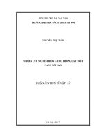 Luận án tiến sĩ nghiên cứu mô hình hóa và mô phỏng cấu trúc nano xốp zno 